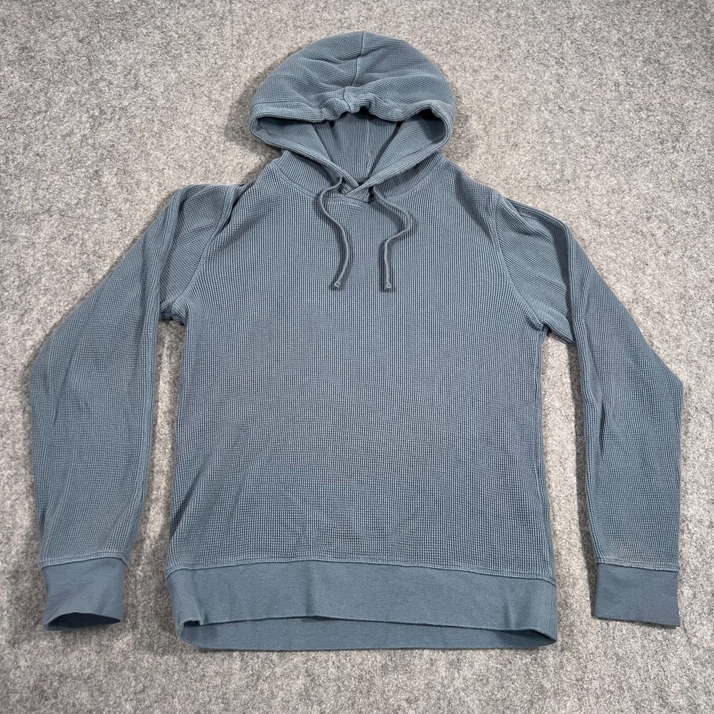 Everlane Blue The Cotton Waffle Knit Pullover Hoodie Sweatshirt Men's Size Small